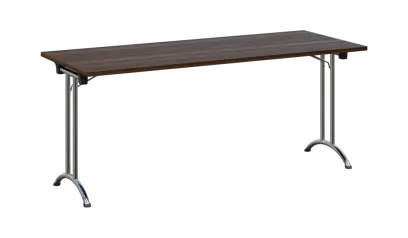 SLC 180 chrom skládací jednací stůl 1800x700, deska 25 mm, podnož chrom, deska ořech královský